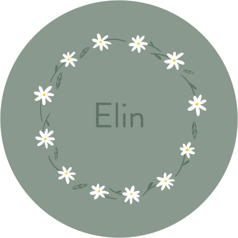 Geboortekaartje cirkel bloemetjes