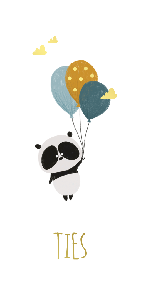 Geboortekaartje panda ballon jongen