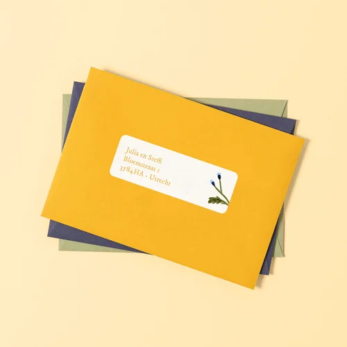 Adresstickers voor de enveloppen van trouwkaarten